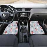 Snowman Christmas  Tree Snow Gray Background Front And Back Car Mats