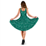 Math Pattern Print Design 01 Sleeveless Midi Dress