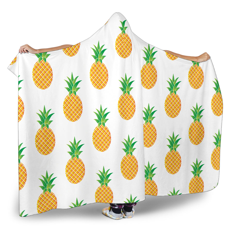 Pineapples Pattern Hooded Blanket
