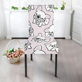 Cute French Bulldog Pattern Dining Chair Slipcover