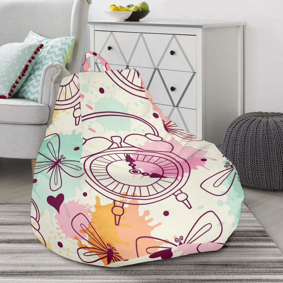 Clock Butterfly Pattern Bean Bag Cover