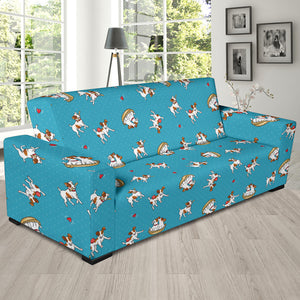 Jack Russel Pattern Print Design 03 Sofa Slipcover