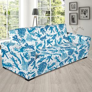 Coral Reef Pattern Print Design 01 Sofa Slipcover
