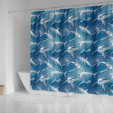 Shark Hand Drawn Shower Curtain Fulfilled In US