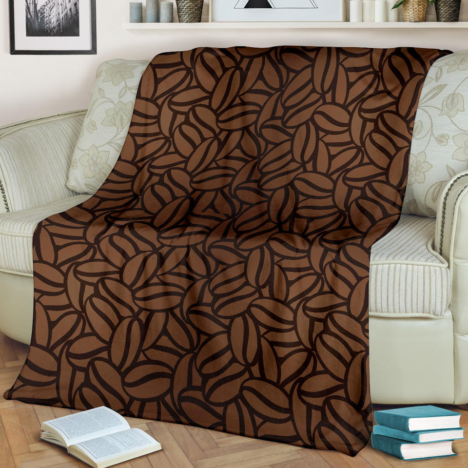 Coffee Bean Pattern Premium Blanket