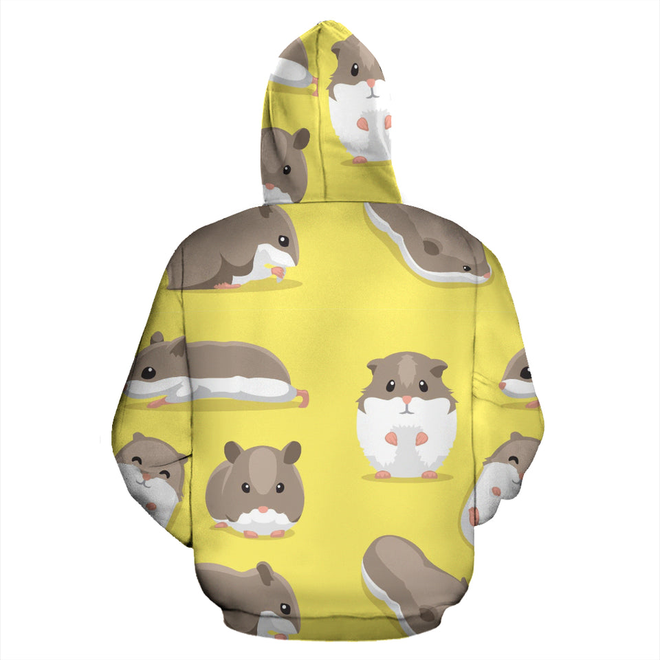 Cute Hamster Pattern Zip Up Hoodie