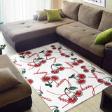 Hand Drawn Cherry Pattern Area Rug