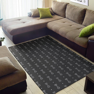 Engine Piston Black Background Pattern Print Design 02 Area Rug