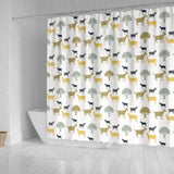 Silhouettes Of Goat And Tree Pattern Shower Curtain Fulfilled In US