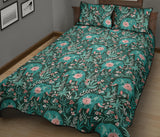 Elephants jungle pattern Quilt Bed Set