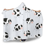 Cute Cows Pattern Hooded Blanket