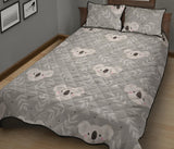 Cute koala leaves pattern Quilt Bed Set