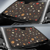 Coffee Bean Leave Pattern Car Sun Shade