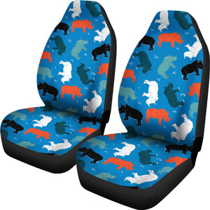 Colorful Rhino Pattern  Universal Fit Car Seat Covers