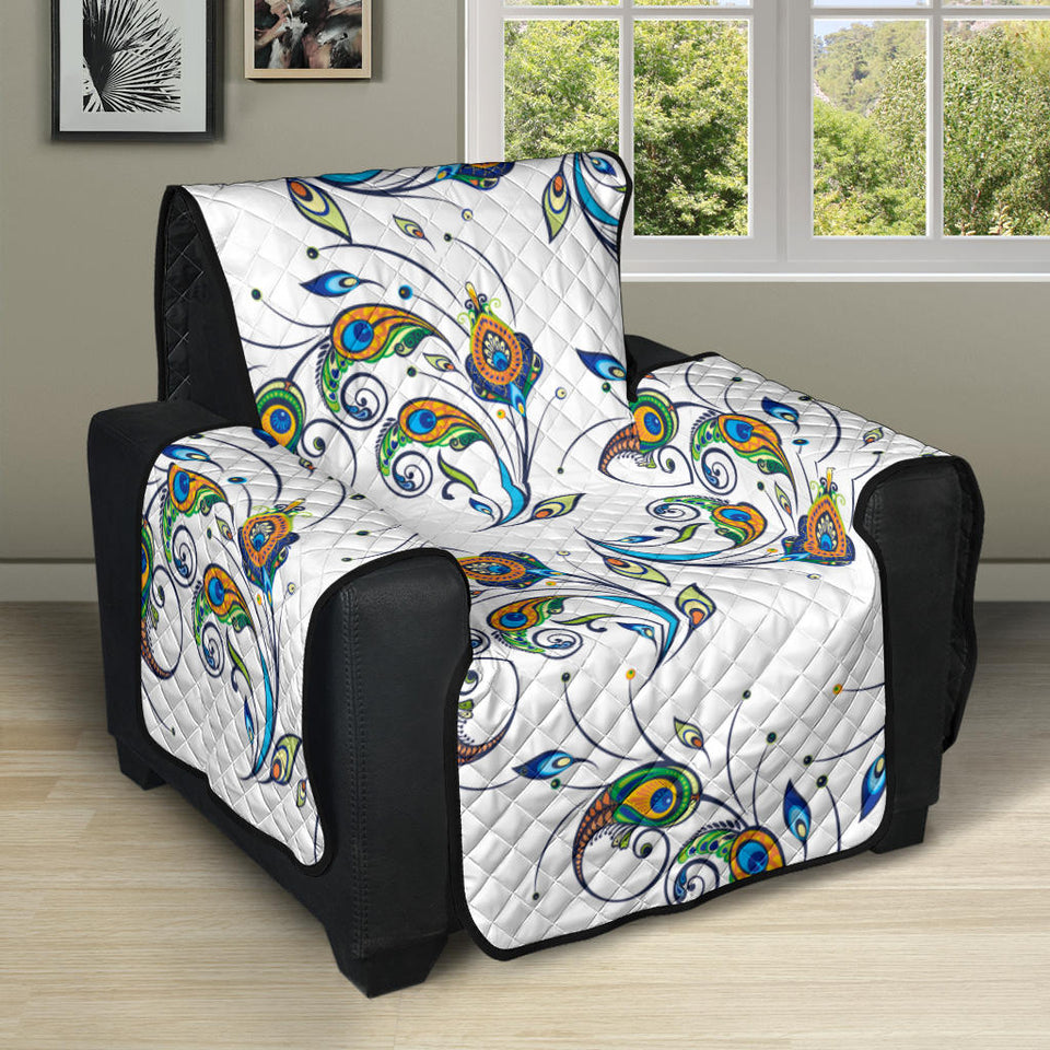 Peacock feather pattern Recliner Cover Protector