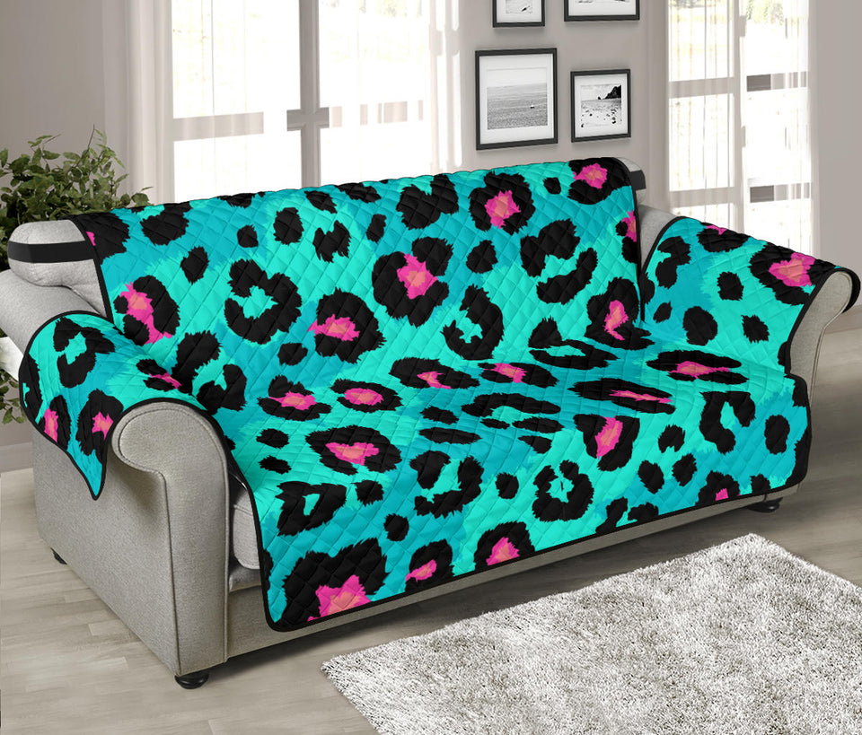 Green leopard skin print pattern Sofa Cover Protector