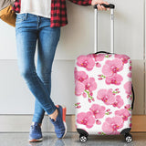 Pink Purple Orchid Pattern Background Cabin Suitcases Luggages