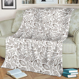 Cocoa Beans Leaves Pattern Premium Blanket