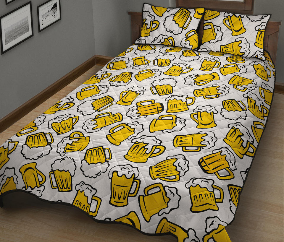 Beer design pattern Quilt Bed Set