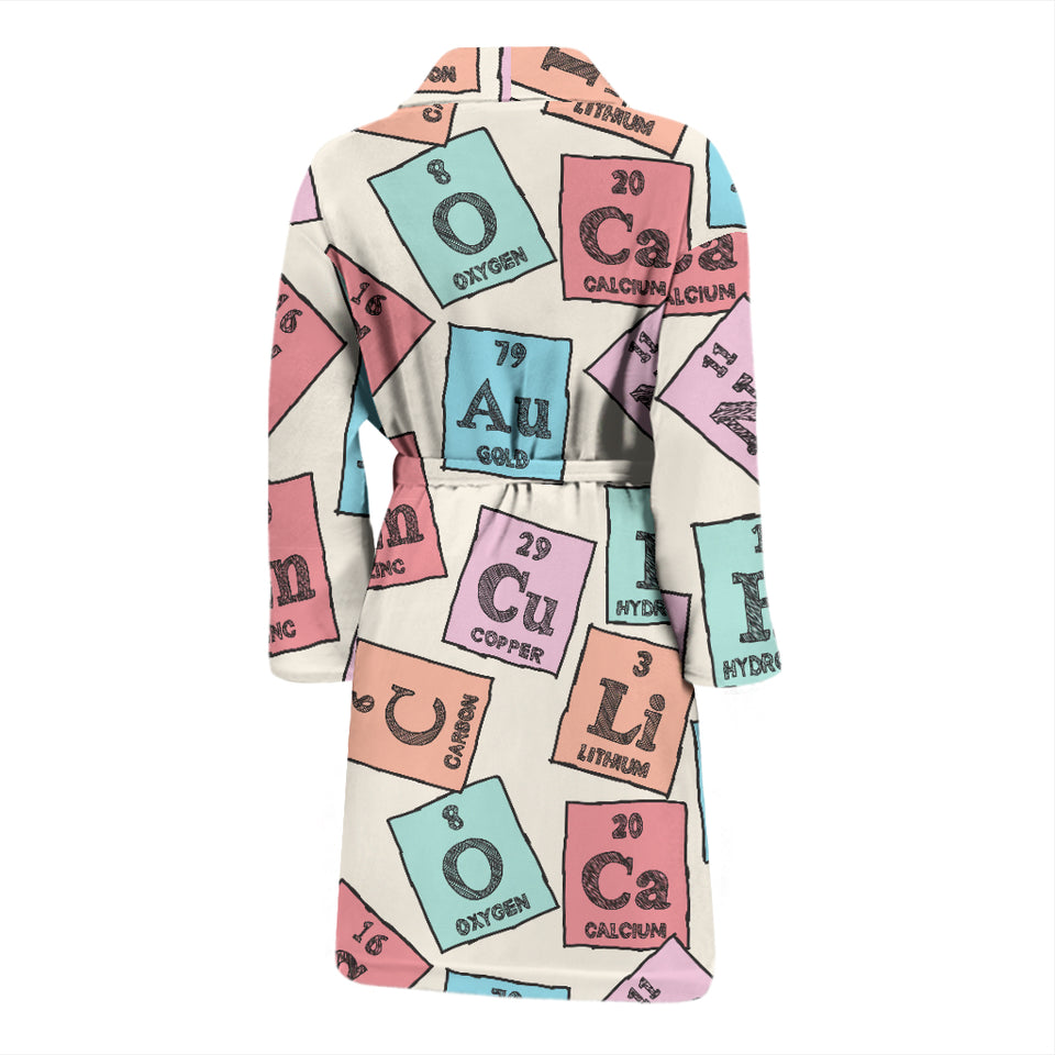 Chemistry Periodic Table Pattern Print Design 02 Men's Bathrobe