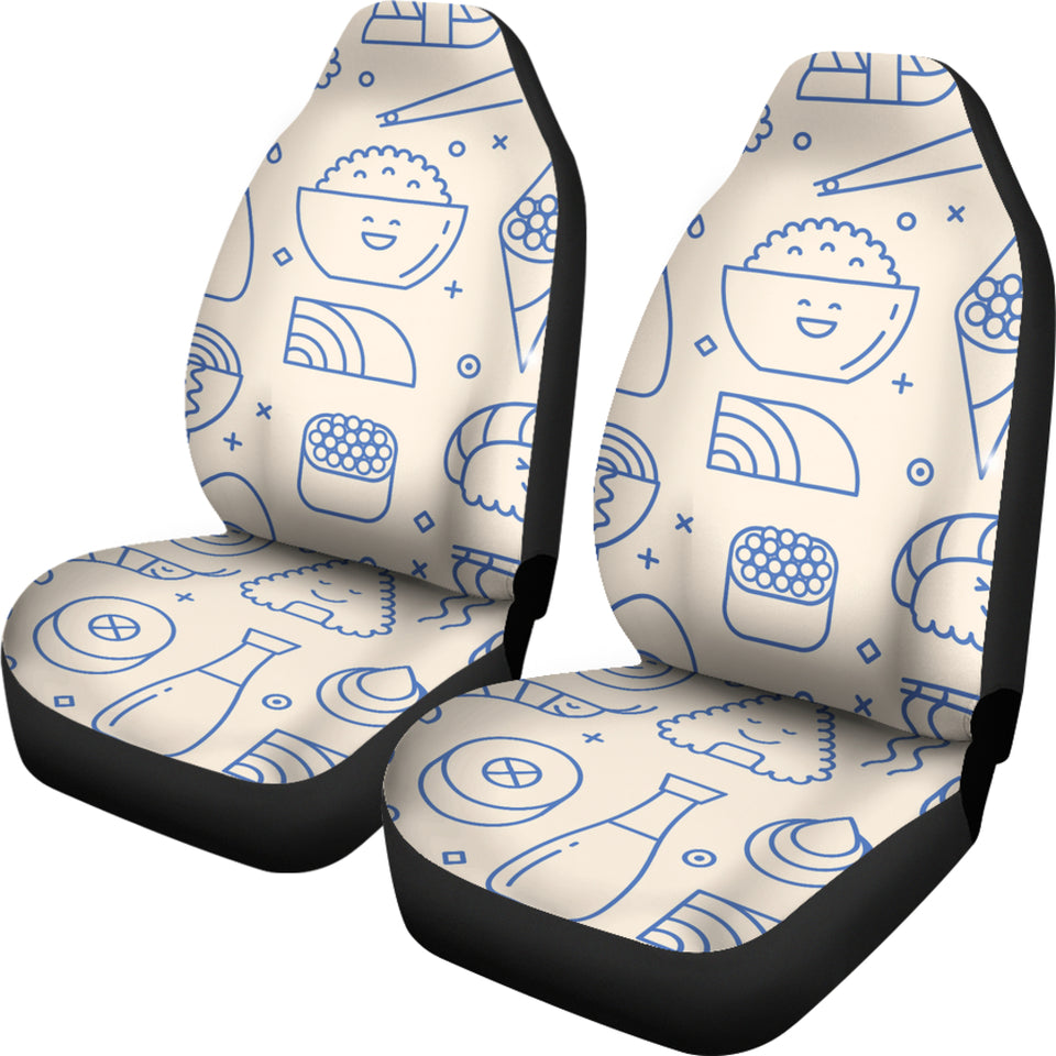 Cute Sushi Icon Pattern  Universal Fit Car Seat Covers