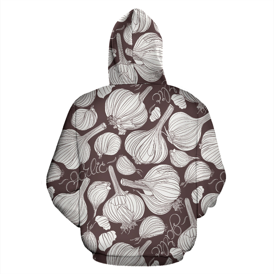 Garlic Bulb Dark Background Zip Up Hoodie