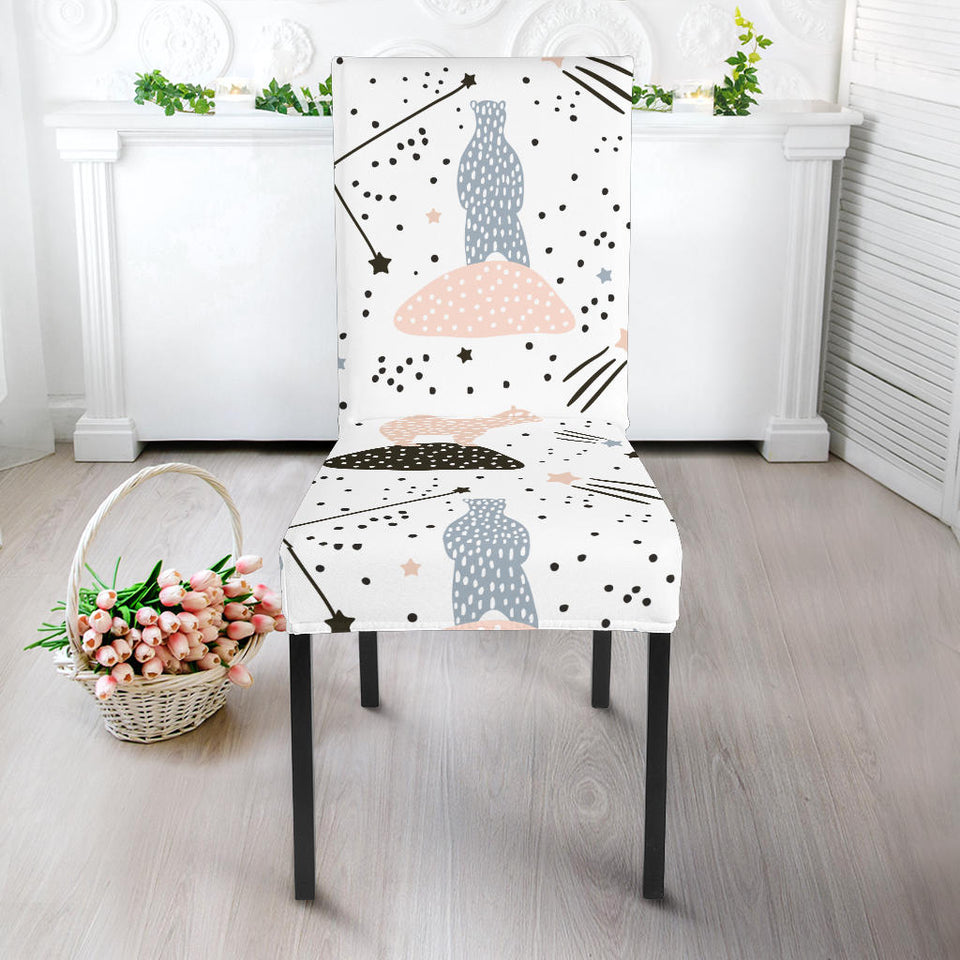 Polar Bears Star Poka Dot Pattern Dining Chair Slipcover
