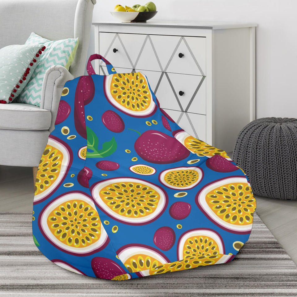 Passion Fruit Blue Background Bean Bag Cover