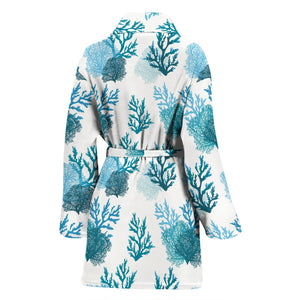 Coral Reef Pattern Print Design 04 Women's Bathrobe