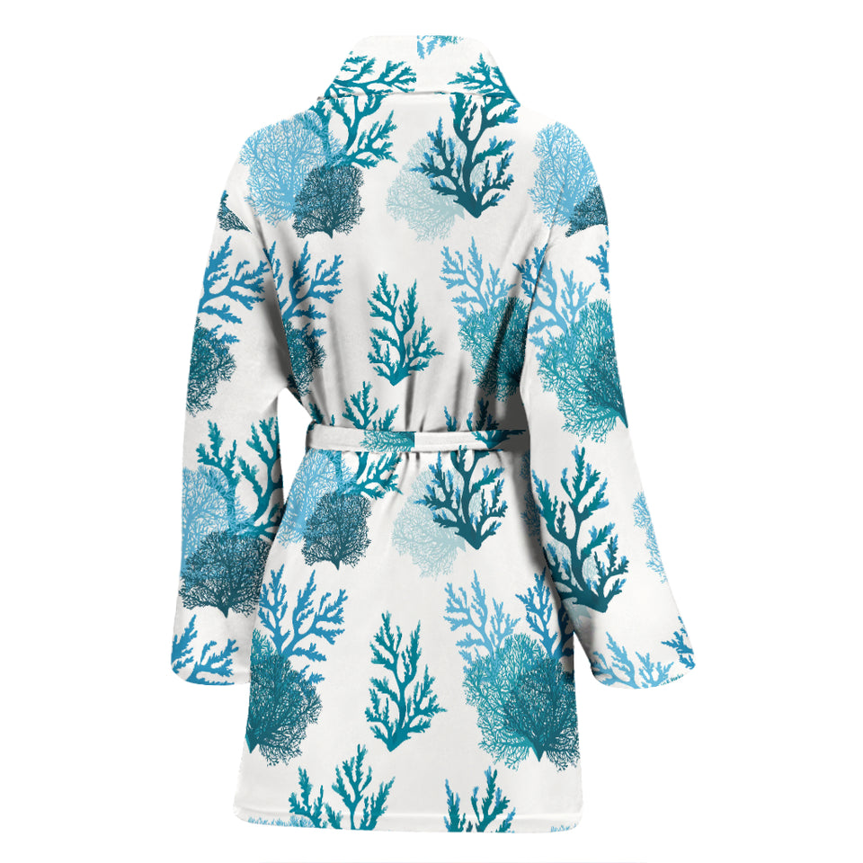 Coral Reef Pattern Print Design 04 Women's Bathrobe