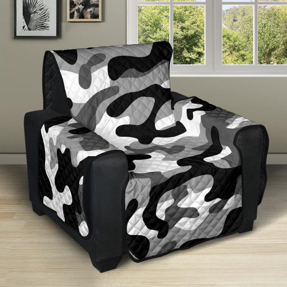 Black white camo camouflage pattern Recliner Cover Protector