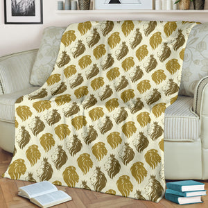 Lion Pattern Print Design 02 Premium Blanket