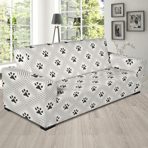 Dog Paws Pattern Print Design 03 Sofa Slipcover