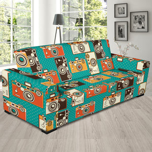 Camera Pattern Print Design 03 Sofa Slipcover
