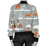 Beautiful Deers Winter Christmas Women'S Bomber Jacket