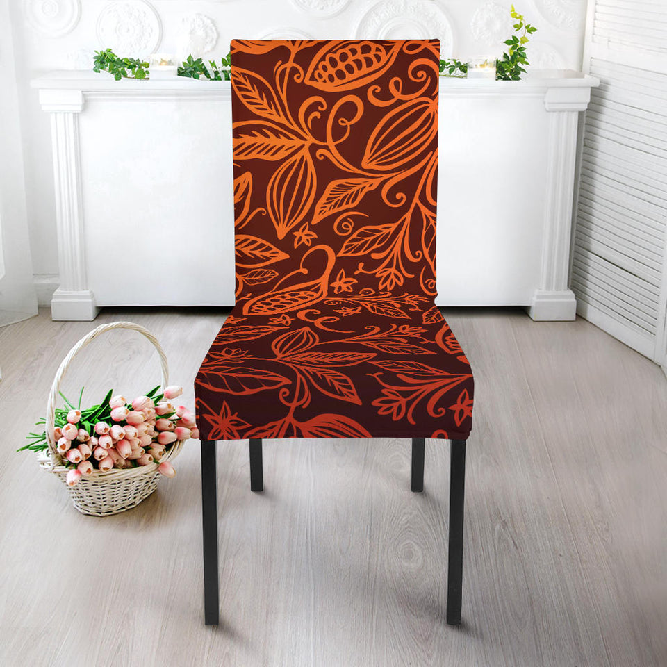 Cocoa Beans Tribal Polynesian Pattern Dining Chair Slipcover