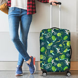 Lime Ice Flower Pattern Luggage Covers