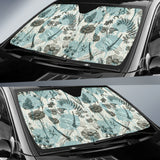 Dragonfly Butterfly Plants Insect Flower Vintage Style Pattern Car Sun Shade