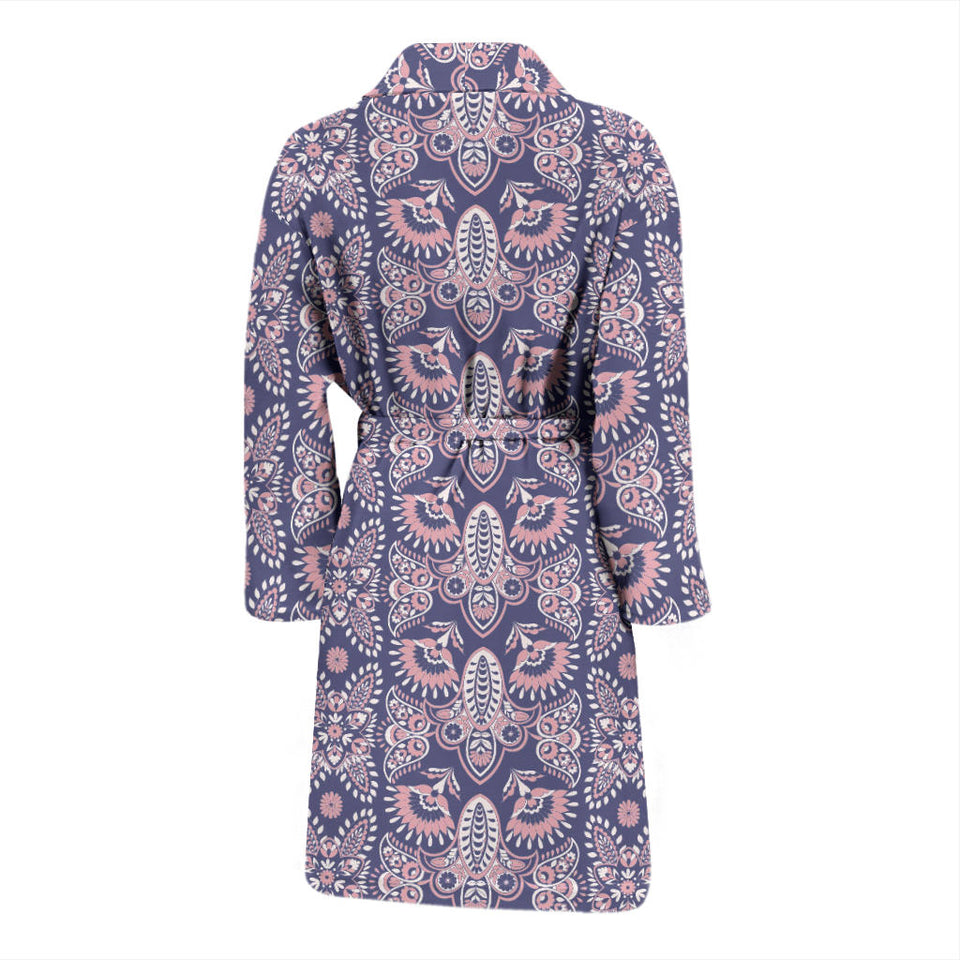 Indian Batik Style Pattern Men'S Bathrobe