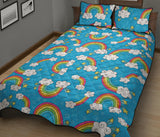 Rainbows Sky Clouds Pattern Quilt Bed Set