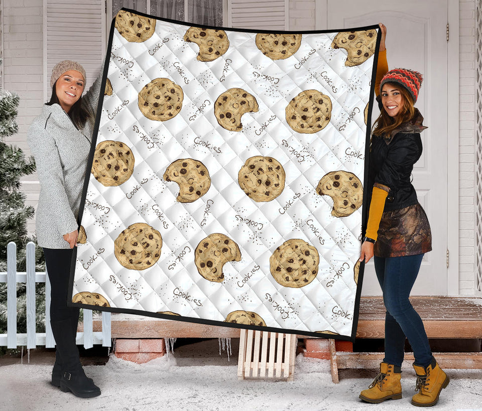 Sketch Style Cookie Pattern Premium Quilt