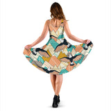 Eagle Pattern Print Design 02 Sleeveless Midi Dress