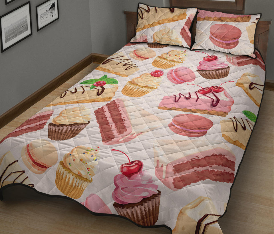 Cake cupcake sweets pattern Quilt Bed Set