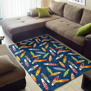 Surfboard Pattern Print Design 01 Area Rug