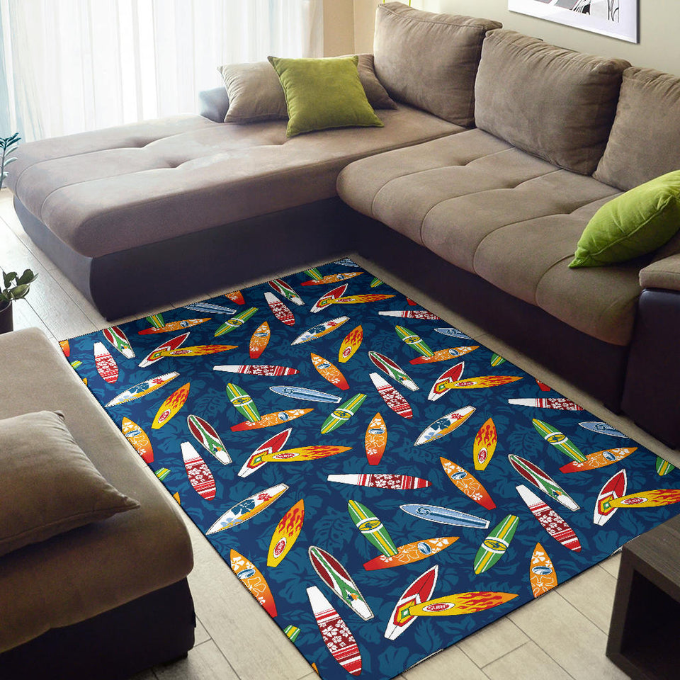 Surfboard Pattern Print Design 01 Area Rug