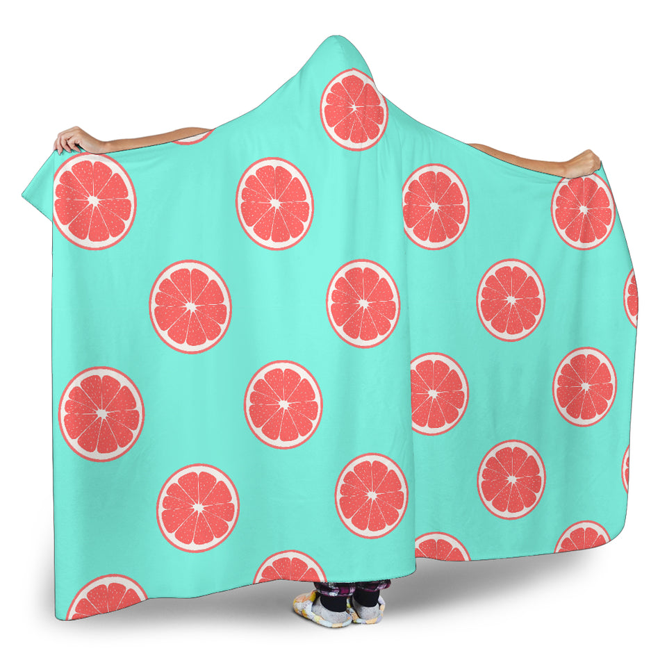 Grapefruit Green Background Hooded Blanket