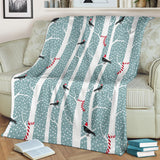 Crows Christmas Hat Scarf Premium Blanket