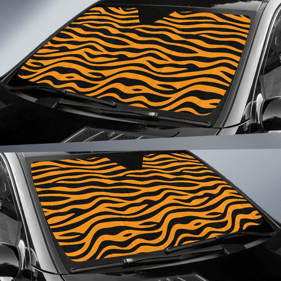 Bengal Tigers Skin Print Pattern Background Car Sun Shade