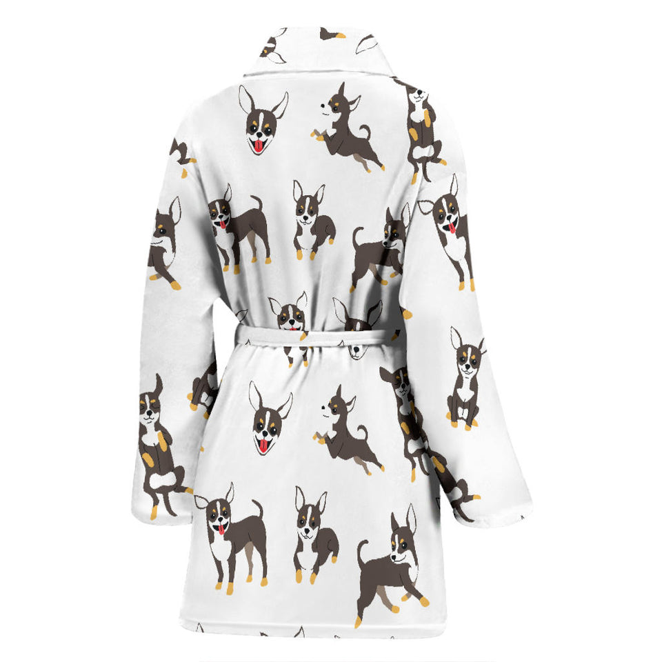 Chihuahua Dog Pattern Women'S Bathrobe