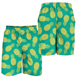 Pineapples Pattern Green Background Men Shorts